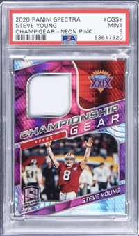 2020 Panini Spectra “Championship Gear” Neon Pink #CGSY Steve Young Jersey Card (#05/25) - PSA MINT 9